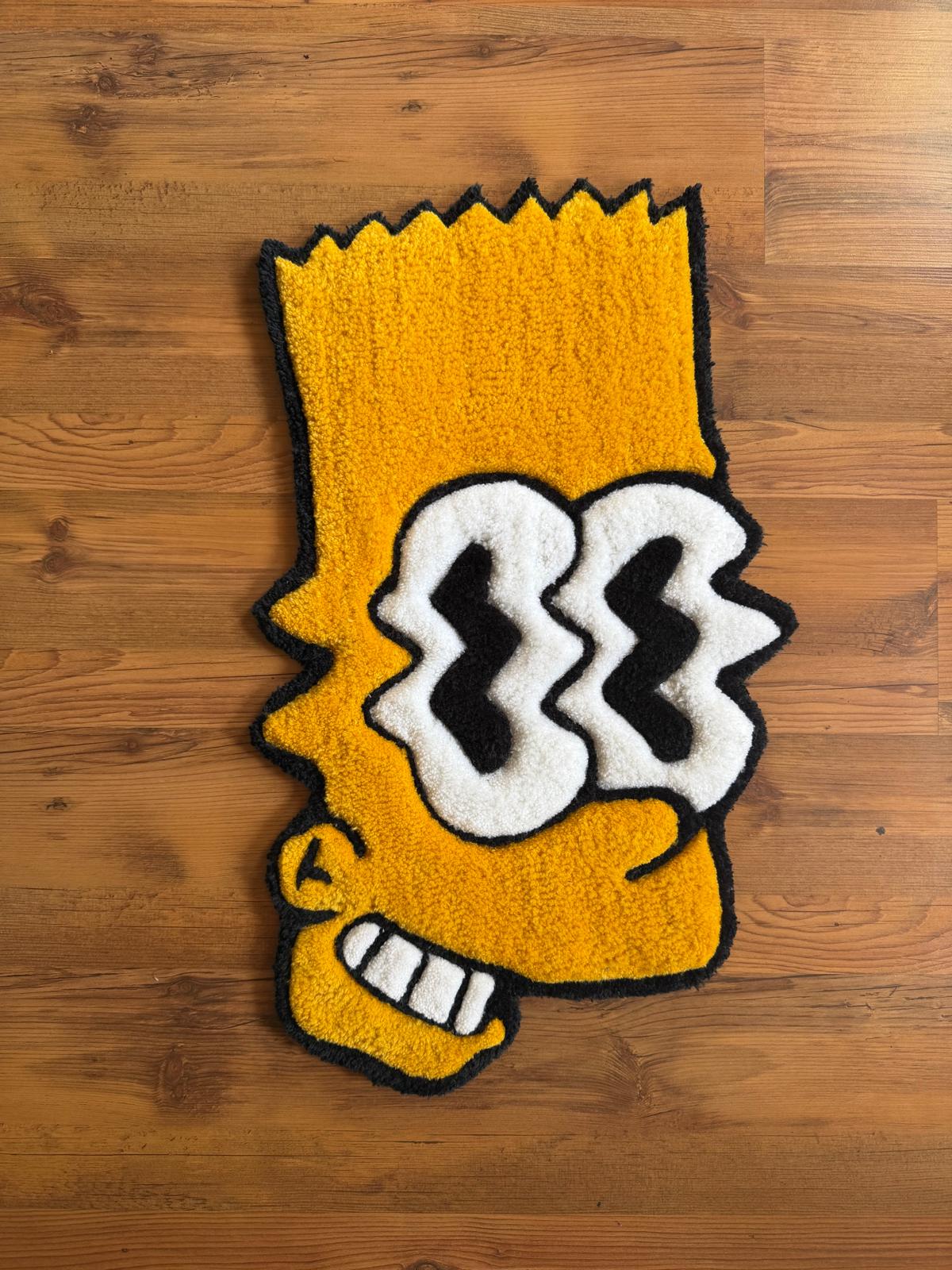 Hand-tufted Bart rug with zigzag eyes in yellow, white and black